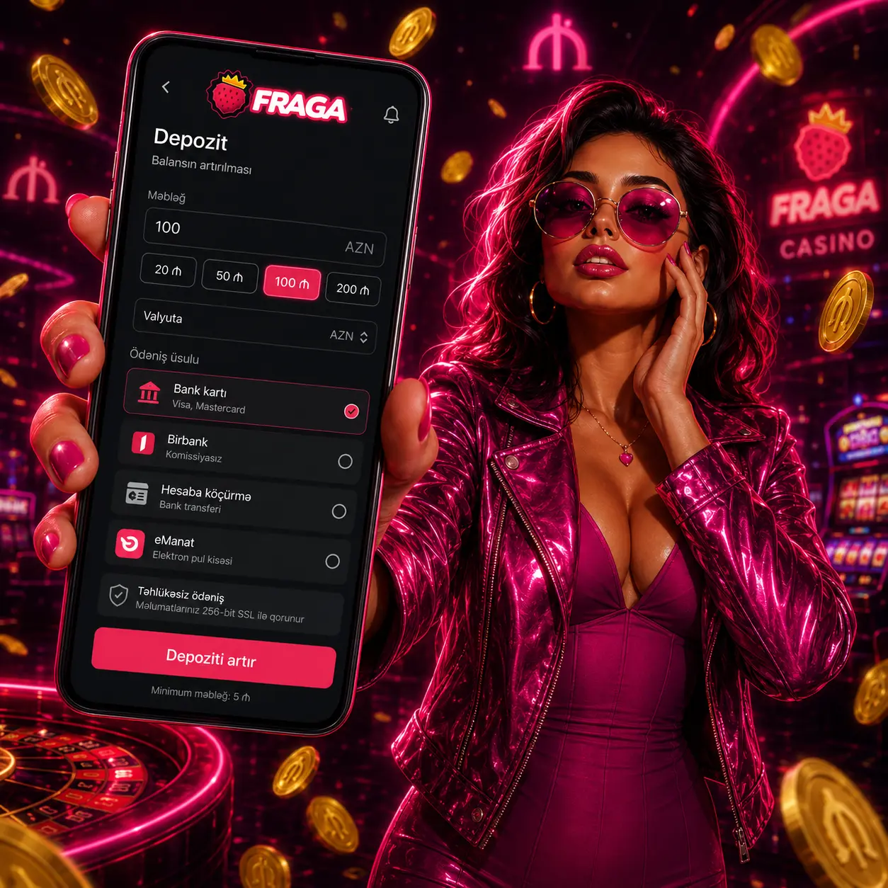 Fraga casino hesabına depozit, AZN ödənişləri, sürətli balans artırma və Fragabet çıxarış imkanları